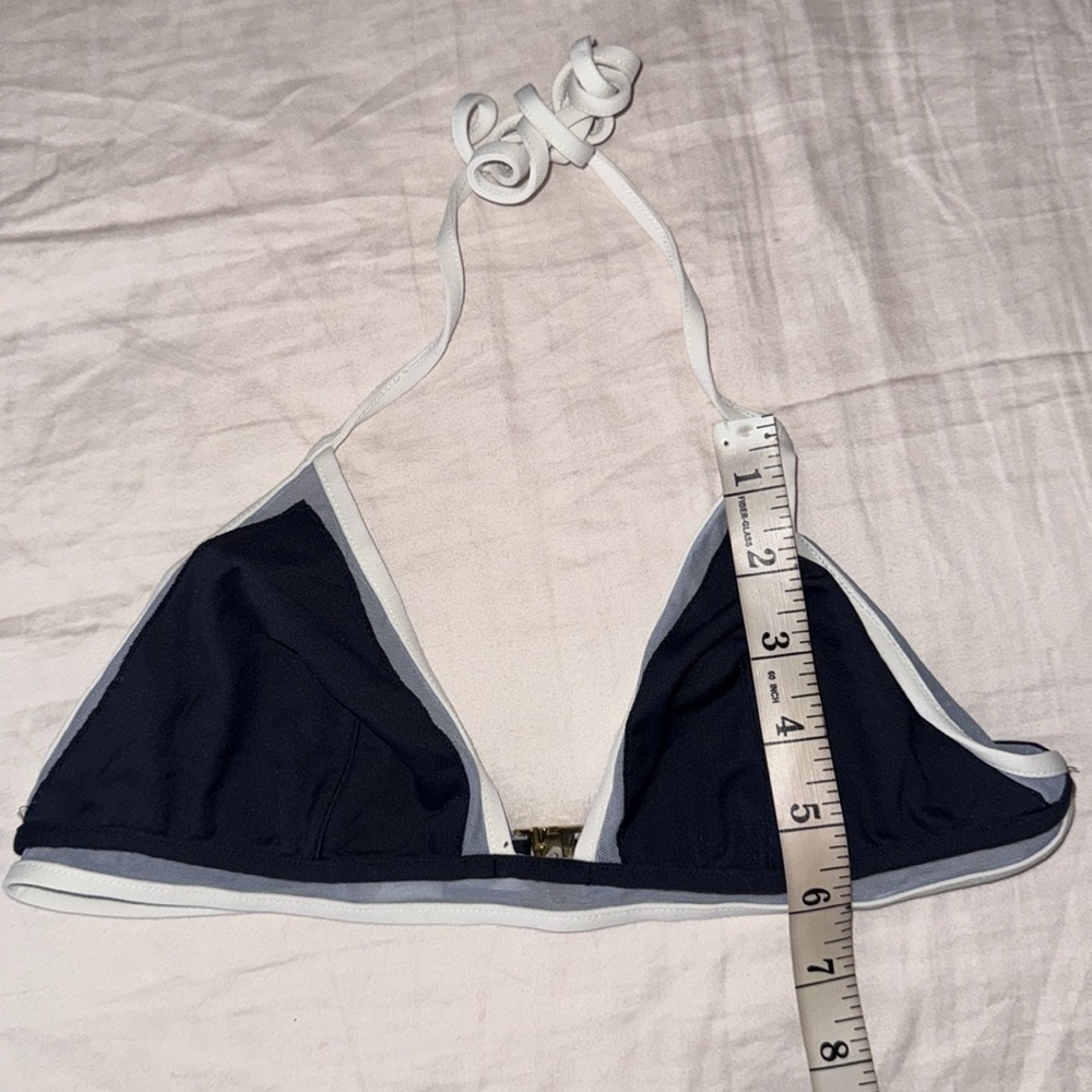 La Perla Kosmos Mesh-Trimmed Triangle Bikini Top Blue Size 38B - Picture 8 of 8